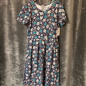 LuLaRoe Amelia “Cabbage Roses Tattoo” Dress